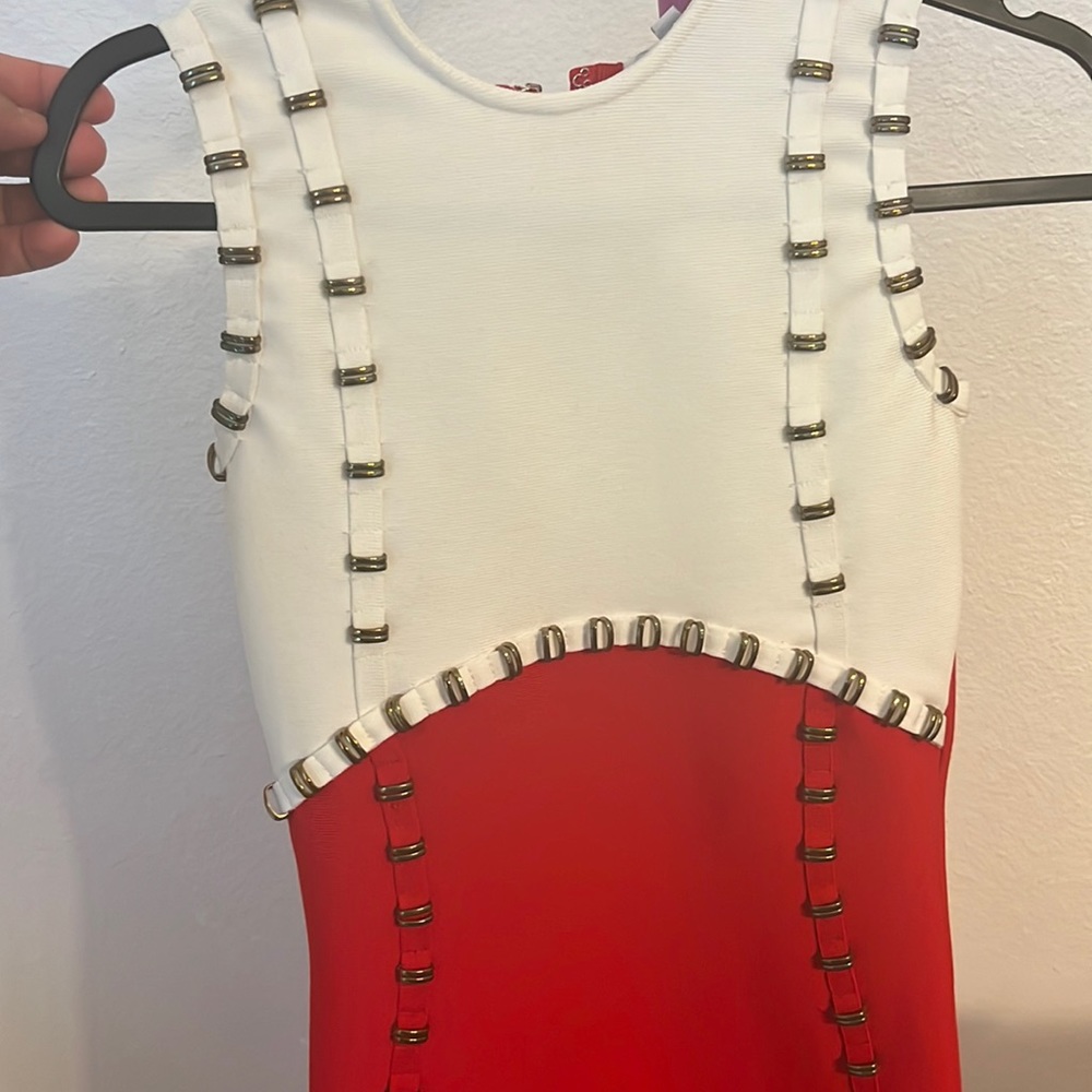 Fashion Nova Womens Dress Red/White Medium